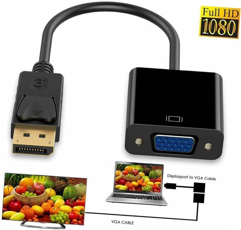 Displayport to USB Video Converter Adapter for Multi Monitor Projector Setup Black - Image 3